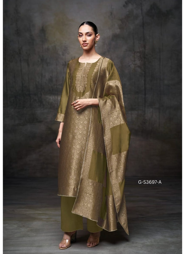 Premium Viscose Silk Jacquard Ethnic Set