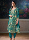 Women silk suit with jari work